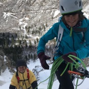Hank Bilous - a break from the FWT to go ice climbing with Aunty Anna